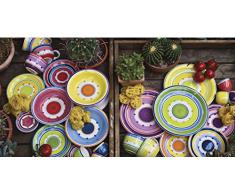 Rose & Tulipani R18010TA18 Servizio tavola Cefalù, Multicolore, 18 pezzi