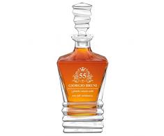 Maverton decanter da whisky in vetro 800 ml - incisione personalizzata - caraffa per whisky - decanter di cristallo per uomo - per compleanno - per festa del papà - per Lui - Corona