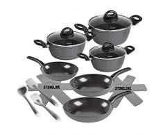 Batteria di pentole STONELINE® CERAMIC, 14 pezzi, con coperchi in vetro