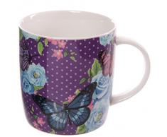 Puckator MUG166 - Tazza design Chintz, motivo farfalle/fiori, 8 x 11,5 x 9 cm
