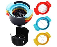 Tagliauova，3 in 1 Multifunzione Manuale Affettatrice per Uova Taglia-uova in filo di acciaio inox per affettare uova e frutta Utensile Cucina