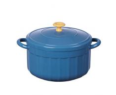 Pentola per spaghetti piccoli Pentola per ramen Coperta per cucina Pentole Contenitore per alimenti con coperchio Binaurale per zuppa di cipolle francese Dormitorio per studenti Uso(Blu zaffiro)