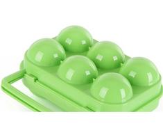 BrilliantDay Giardino Campeggio Plastica Pieghevole Valigetta 6 Portauova Custodia da Viaggio, Verde