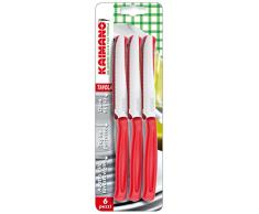 Kaimano KDN041506R Dinamik Coltelli Tavola, Acciaio Inossidabile, Rosso, Taglia Unica, 6 unitÃ 