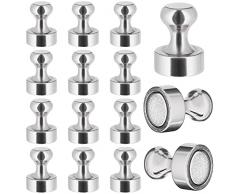 Reorda - Puntine magnetiche (15 pezzi) - Magneti al neodimio per lavagna magnetica e bacheche - Calamite per frigoriferi, lavagne magnetiche e bacheche - Piccoli magneti da frigorifero