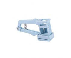 Qinghengyong Affettatrice per aglio da cucina in acciaio inox Tritatutto per zenzero a molla, lavabile, portatile, per affettare, risparmiando manodopera, Blu