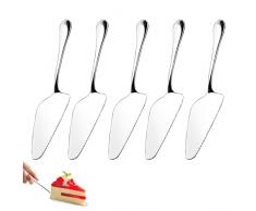 UATS Spatola per Dolci, 5 Pezzi Paletta Torta in Acciaio inox Seghettato, Cake Server Multifunzionale Cake Cutter Divisore per Cucine, Ristoranti, Feste,Torte, Pizze, Crostate (Argento)