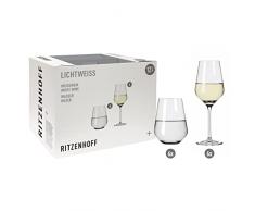 RITZENHOFF 6111012 - Set di bicchieri da vino bianco e acqua, 12 pezzi, per 400 ml, elegante made in Germany, trasparente