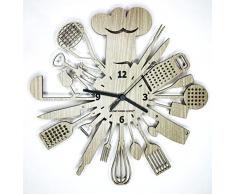 Instant Karma Clocks Cucina ➤ Orologio da Parete in Legno per Chef Cuoco Ristorante Idea Regalo 30cm