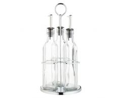 Kitchen Craft World of Flavours Set 3 Pezzi Oliera e Acetiera in Vetro, Trasparente