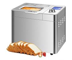 Nictemaw Macchina del Pane in Acciaio Inox, Macchina per il pane con Funzione 25 Programmi, Capacità fino a 900G, 550W