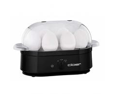 Cloer 6080 Cuociuova con Segnalazione Acustica, 350 W, per 6 Uova, Piastra riscaldante in Acciaio Inox, Plastica, Nero