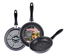 Megafesa - K2 Gransasso, Set di 3 padelle, Ã 18-20-24 cm, Grigio scuro (dunkelgrau)