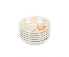 Cabilock 6 Pezzi Mini Piatti per Salsa Melamina Piatti per Condimento Rotondi Sushi per Immersione Ciotola Piattini Ciotola Piatti per Antipasti Stile a
