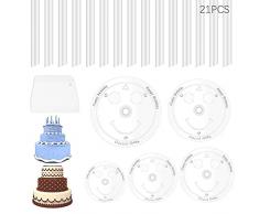 Tasselli Per Torta,Supporto Della Costruzione Di Torte,Supporti Per Torta Di Plastica Multistrato,Alzata Per Torta Riutilizzabile,Supporto Per Cupcake,Alzata Torta,Tavole Per Dolci