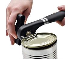 iheyfill Apriscatole manuale di sicurezza, design ergonomico antiscivolo con taglio laterale liscio senza tagli taglienti apriscatole, sollevatore del coperchio che non tocca il cibo