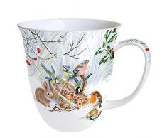 Ambiente, tazza in porcellana, ca. 400 ml, tazza Bone China Mug per tè o caffè, autunno, inverno, Natale