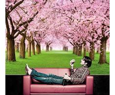 GREAT ART Fotomurale – Fiori di Ciliegio – Quadro Decorazione da Parete Fiori Primavera Giardino Piante Bosco Parco Natura Cherry Tree Ciliegio in Fiore Viale Carta da Parati 210 x 140 cm
