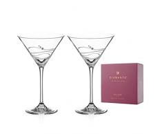 DIAMANTE Martini - Coppia di bicchieri da cocktail Soho, impreziositi da cristalli Swarovski, confezione regalo da 2