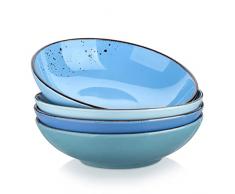 vancasso Serie Navia, Set di Piatti Fondi in Grès Porcellanato 4 unità Collezione Oceano- 20 cm