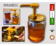 Agraria Ughetto Apicoltura Stock 3 DOSAMIELE Colorati per Miele - Arancio, Giallo e Bianco - Garanzia Made in Italy Pouss Miel, Pump Honey Dispenser, Honigspender