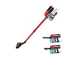 Koticidsin - Aspirapolvere verticale senza sacchetto, 2 in 1 (potenza di aspirazione di 800 W/16 kPa, filtraggio HEPA, spazzola per pavimenti duri e scale), colore: nero/arancione