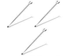 Cabilock 3Pcs Un Comodo Palo Telescopico Pratico Stendibiancheria Aste Argento Gancio Per La Casa Manico In Acciaio Per Utensili Clo Vestiti Prop Bastoni Forniture Per Abbigliamento