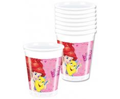 Procos 86678 - Bicchieri Plastica Disney Princess Dreaming (200 ml), 8 Pezzi, Rosa