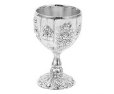 FBITE Bellissimo 1 Pz Europeo High-End Bicchieri Di Vino Vecchi Modo per Cocktails Tavolo Matrimonio Decor Calici Medievale Martini Calice in Acciaio Inox Whicup Decorative Wine Cup Cocktail Cup/Argen