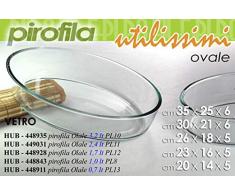 Gicos Pirofila in Vetro Ovale 23 * 16 * 5 cm Contenitore utilissimi Cucina stoviglie HUB-448843