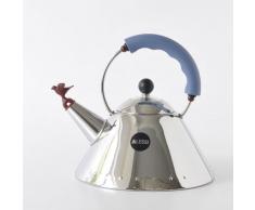 Alessi 9093 Bollitore Con Manico E Fischietto A Uccellino Di Design In Acciaio Inox, Azzurro,‎ 21.59 x 21.59 x 22.86 cm; 270 grammi