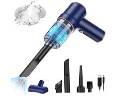POYET Aspirapolvere Portatile Senza Fili, Aspirapolvere per Auto, Mini Aspirapolvere Portatile, Aspirapolvere per Auto, Ricaricabile 2 in 1 Succhiare Soffiare Leggera per Animali Domestici e Auto