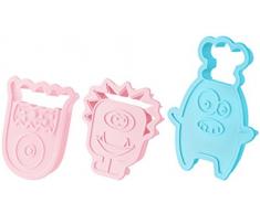 Fackelmann Taglia/Decora Pasta di Zucchero e Biscotti, Forme Grandi Assortite in PP, Colori Assortiti