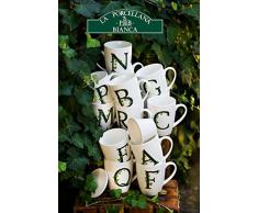 La Porcellana Bianca - Tazza Lettera D, Bianco - Arredo Casa, Cucina - Linea Atupertu - Idea Regalo - Stoneware - 380 cc