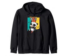 Kawaii Carino I love Sushi Panda mangiare bacchette Nigirizushi Felpa con Cappuccio