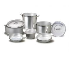 Pentole Agnelli Family Cooking Alluminio Tegame con 2 Maniglie, Argento, 40 cm