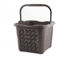 Cesta Biancheria Arianna Con Manico Lt 25 Wenge Lavabile Sotto Acqua Reciclabile Plastica Rettangolare Marrone