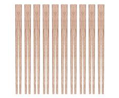 ZYDYRX 10 Paia Bacchette Sushi Lavabili Chopsticks Legno Bacchette Cinesi Riutilizzabili Senza Cera Vernice per Cucina Cinese Cucina Giapponese Cucina Occidentale