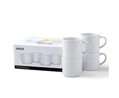Cricut Tazze vuote impilabili | Bianco | 300 ml (10 oz) | 4 x infusible Ink sublimazione tazze | per uso Mug Press Infusible Ink,2009392