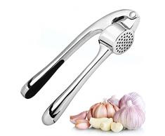 Spremiaglio, Pressa Aglio, Spremiaglio in acciaio inox, Spremiaglio Professionale, Facile da Pulire, Antiruggine, Fatto per Durare, con impugnature facili da spremere(Argento)