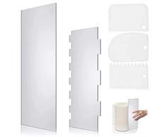 5 Pezzi Spatola Per Torta Più Liscia Acrilico Raschietto Panna Da Cucina Lisciare Decorazione Cake Edge Decor Comb Set Di Lisce Torte Dolci Decorating Crema Liscio Raschietti Pettini Glassa Fondente