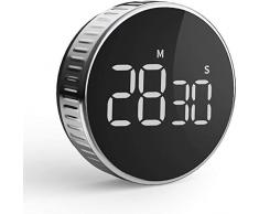 Timer da Cucina Cronometro o Conto alla Rovescia Digitale Timer per Cottura Classe Studio Allenarsi Magnetico Countdown Contaminuti Kitchen con Display LCD, Funzione Pausa, Disegno Knob