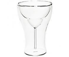 Bicchiere da Margarita , bicchiere da Martini, bicchiere a doppia parete "THERMO", 300 ml, bicchiere termico trasparente, stile moderno (FAN UNIKATE powered by CRISTALICA)