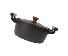 Cabilock Pentola di Zuppa di Ferro Pentola di Scorta Pentola di Zuppa di Quart Antiaderente Casseruola con Coperchio Pentola di Pasta Pentola di Cottura Pentola di Salsa Manico per La Casa