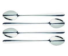 MasterClass Cucchiaini Lunghi per Caffelatte, Gelati, Frullati, Acciaio Inossidabile, 12 cm, Argento, 4 Pezzi