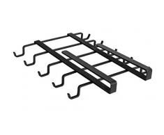 WENKO Portatazze salvaspazio per ripiano per 10 tazze - Pensile per armadio della cucina per 10 tazze, Metallo, 22 x 5 x 28 cm, Nero