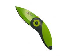 Euroxanty - Coltello da cucina pieghevole, in acciaio inossidabile, tascabile, per frutta, lama da 5 cm, verde