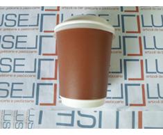 PZ 168 BICCHIERI DI CARTA ML 278 PER CIOCCOLATA CALDA CAPPUCCINO CAFFE E BEVANDE CALDE BICCHIERE CARTONE TERMICO PER CAFFE + COPERCHIO