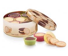 Tescoma 630120 Delicia Scatola per Biscotti, latta, Beige, 20 x 20 x 9.4 cm
