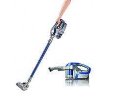 CLEANmaxx aspirapolvere a ciclone senza cavo senza sacchetto con batteria ricaricabile [aspirapolvere a pavimento 2 in 1 e aspirapolvere portatile, potente e a risparmio energetico [blu/argento]